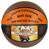 Zwart Sinaasappel, Gepersonaliseerd Basketbal voor (Voorkant)