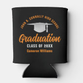 Zwart Sinaasappel Gepersonaliseerde Graduation Par Blikjeskoeler (Achterkant)