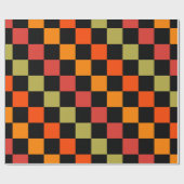 Zwart Sinaasappel Geruit etro Plaid Pattern Cadeaupapier (Vlak)