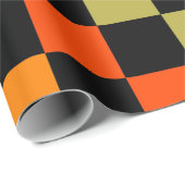 Zwart Sinaasappel Geruit etro Plaid Pattern Cadeaupapier (Rol Hoek)