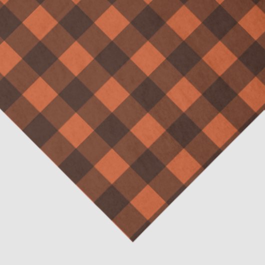 Zwart & Sinaasappel geruit tissuepapier (Detail)