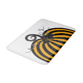 Zwart & Sinaasappel gestreepte pompoen chique herf Badmat (Gekanteld)