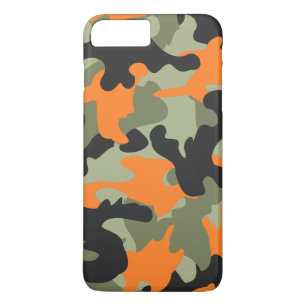 Zwart Sinaasappel Groen Camouflage Patroon Slank Case-Mate iPhone Case