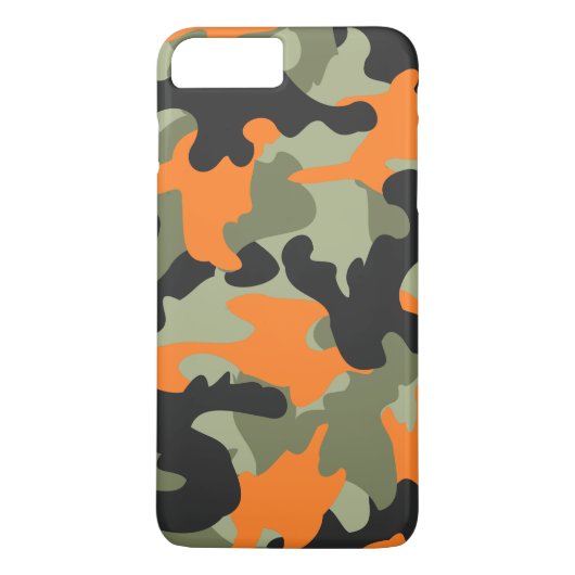 Zwart Sinaasappel Groen Camouflage Patroon Slank Case-Mate iPhone Case (Achterkant)
