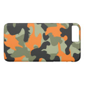 Zwart Sinaasappel Groen Camouflage Patroon Slank Case-Mate iPhone Case (Achterkant (Horizontaal))