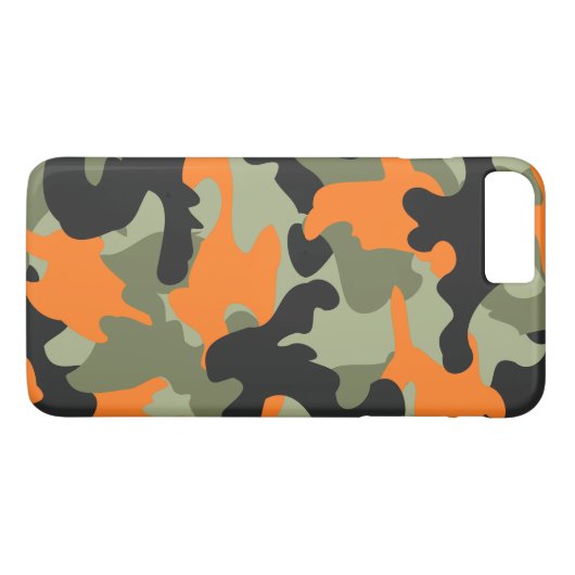 Zwart Sinaasappel Groen Camouflage Patroon Slank Case-Mate iPhone Case (Achterkant (Horizontaal))