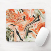 Zwart Sinaasappel Groen Marmeren Steen Muismat (Met muis)