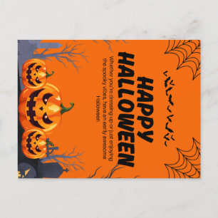 Zwart & Sinaasappel Happy Halloween Poster Briefkaart