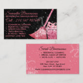 Zwart Sinaasappel Luxe Schoonmaakster Janitorial Visitekaartje (Voorkant / Achterkant)