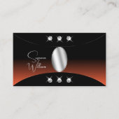 Zwart Sinaasappel met Silver Decor Diamonds en Fot Visitekaartje (Voorkant)