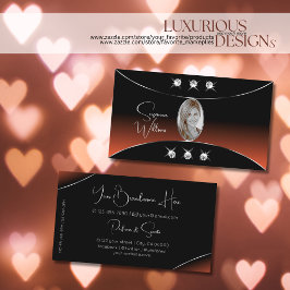 Zwart Sinaasappel met Silver Decor Diamonds en Fot Visitekaartje