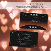 Zwart Sinaasappel met zilverdecor-juwelen en monog Visitekaartje