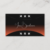 Zwart Sinaasappel met zilverdecor-mousserende juwe Visitekaartje (Voorkant)