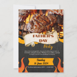 Zwart & Sinaasappel Modern Vaderdag Invitation Kaart
