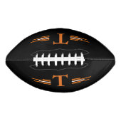 Zwart Sinaasappel Monogram 2 paneelontwerp American Football (Voorkant)