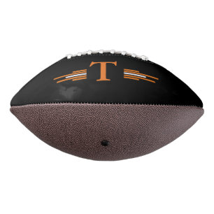 Zwart Sinaasappel Monogram 2 paneelontwerp American Football