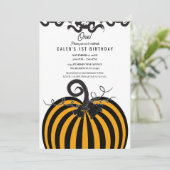 Zwart & Sinaasappel Pompoen Herfst Herfst 1e Verja Kaart (Staand voorkant)