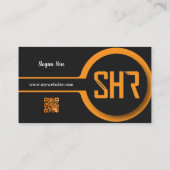Zwart & Sinaasappel QR Code Visitekaartjes 28 Verp (Achterkant)