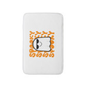 Zwart Sinaasappel Spooky Halloween Badmat (Voorkant Verticaal)