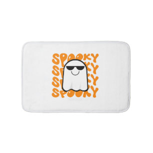 Zwart Sinaasappel Spooky Halloween Badmat