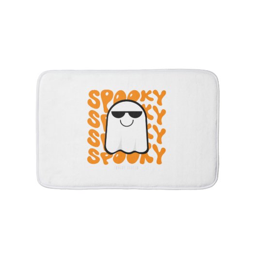 Zwart Sinaasappel Spooky Halloween Badmat (Voorkant)