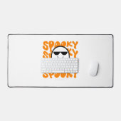 Zwart Sinaasappel Spooky Halloween Bureaumat (Keyboard & Muis)