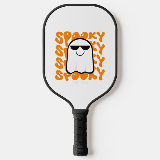 Zwart Sinaasappel Spooky Halloween Pickleball Paddle (Voorkant)