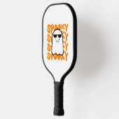 Zwart Sinaasappel Spooky Halloween Pickleball Paddle (Links)
