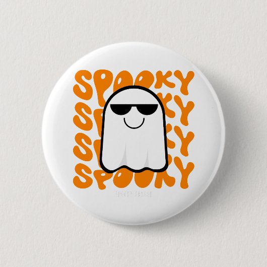 Zwart Sinaasappel Spooky Halloween Ronde Button 5,7 Cm (Voorkant)