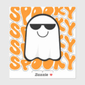 Zwart Sinaasappel Spooky Halloween Sticker (Vel)