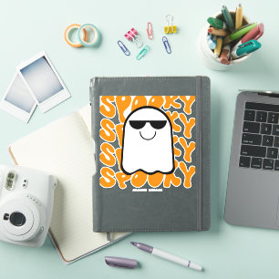 Zwart Sinaasappel Spooky Halloween Sticker