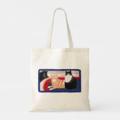 Zwart Sinaasappel tabby Ginger Tuxedo Funny Cat Lo Tote Bag (Achterkant)