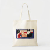 Zwart Sinaasappel tabby Ginger Tuxedo Funny Cat Lo Tote Bag (Voorkant)