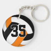 Zwart sinaasappel Team Kleuren Custom Boys Volleyb Sleutelhanger (Achterkant)