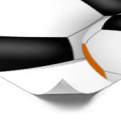 Zwart sinaasappel Team Kleuren Voetbal verjaardags Poster (Hoek)