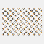 Zwart sinaasappel team kleuren volleyballen set va inpakpapier vel (Voorkant 3)