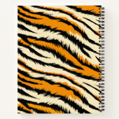 Zwart Sinaasappel Tiger Stripes Patroon Monogram Notitieboek (Achterkant)