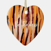 Zwart Sinaasappel Tijger Waterverf Keramisch Ornament (Rechts)