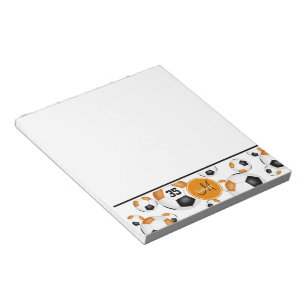 Zwart sinaasappel voetballen Patroon Accentent Notitieblok