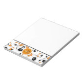 Zwart sinaasappel voetballen Patroon Accentent Notitieblok (Linkerzijde)