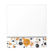 Zwart sinaasappel voetballen Patroon Accentent Notitieblok (Voorkant)