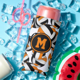 Zwart sinaasappel volleyballen Patroon W speler Mo Seltzer Blikjeskoeler