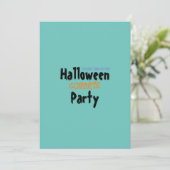 Zwart Sinaasappel Volwassen Halloween Feestuitnodi Kaart (Staand voorkant)