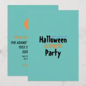 Zwart Sinaasappel Volwassen Halloween Feestuitnodi Kaart (Voorkant / Achterkant)