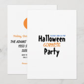 Zwart Sinaasappel Volwassen Halloween Feestuitnodi Kaart (Voorkant / Achterkant)