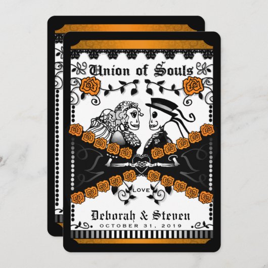 Zwart Sinaasappel White Union Souls Wed SAMEN MET Kaart (Voorkant / Achterkant)