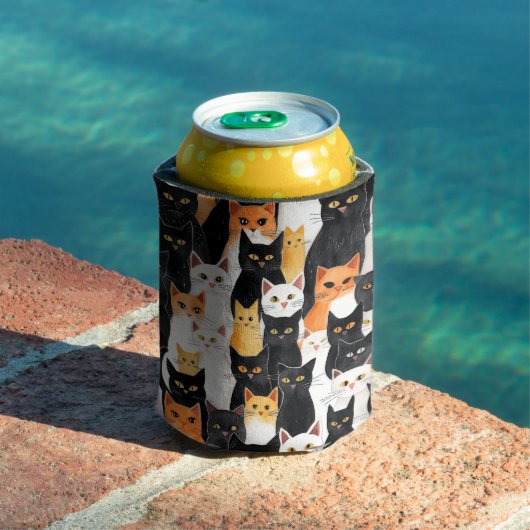 Zwart Sinaasappel Wit Katten Blikjeskoeler (Insitu Zwembad)