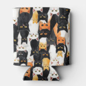 Zwart Sinaasappel Wit Katten Blikjeskoeler (Achterkant)