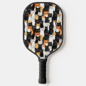 Zwart Sinaasappel Wit Katten Pickleball Paddle (Achterkant)