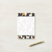 Zwart Sinaasappel Wit Katten Post-it® Notes (Op bureau)